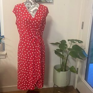 Robbie Bee Red and White Polka Dot Dress